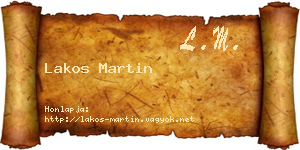 Lakos Martin névjegykártya