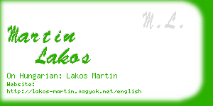 martin lakos business card